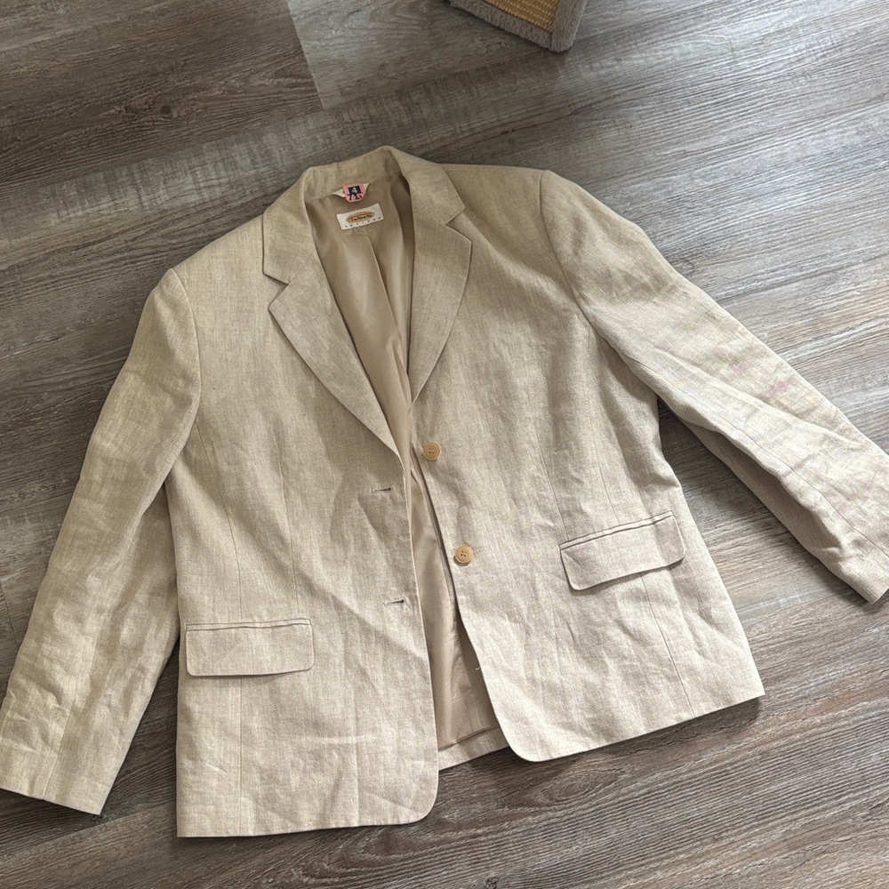 Talbots Beige Linen Blazer